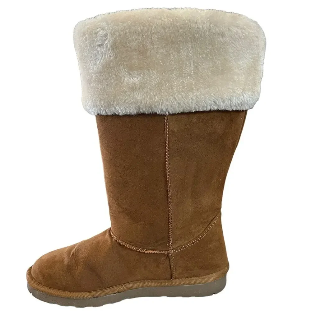 ARIZONA Jean company Syrus Brown faux suede faux fur Lined boots size 7 - Picture 7 of 10